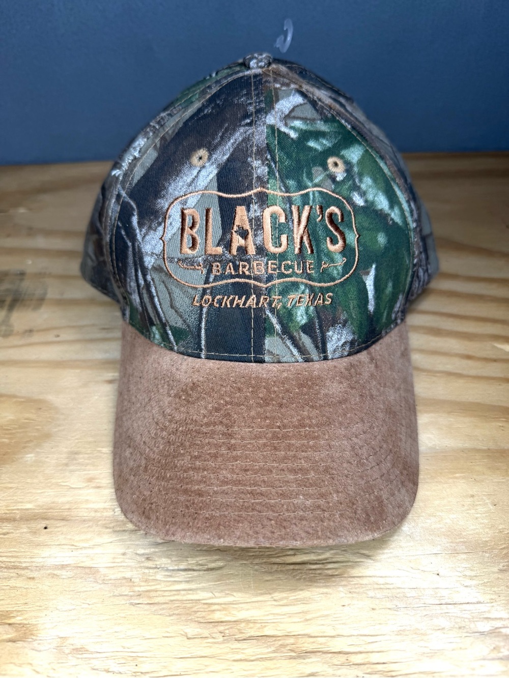 New Daystone Camo Suede Bill Adjustable Hat Blacks BBQ Embroidered
